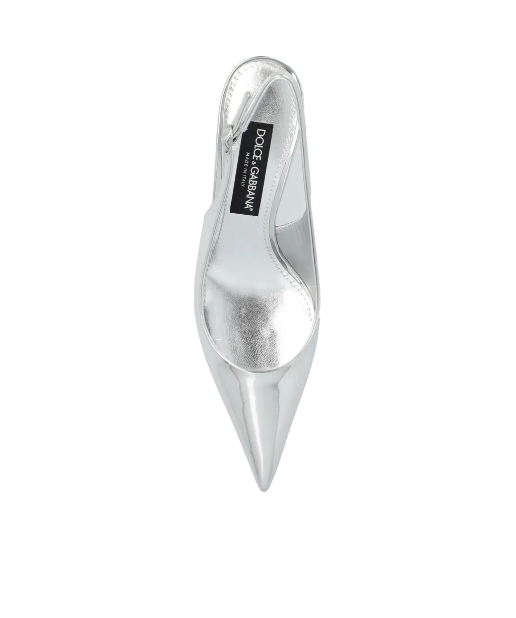 Dg Logo Plaque Slingback Pumps