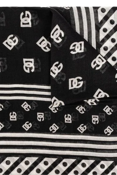 Logo Printed Frayed Edge Scarf