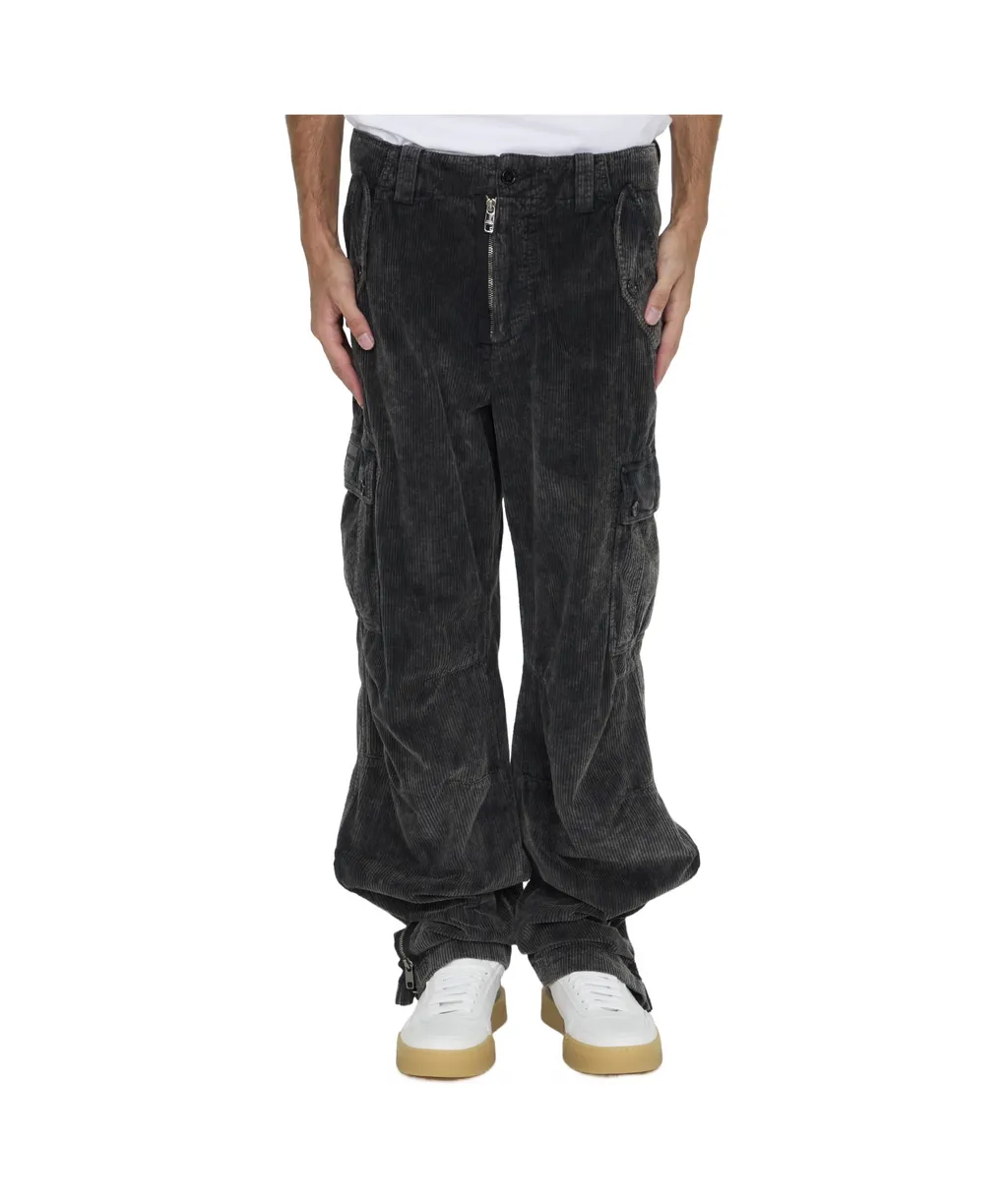 Wide Leg Corduroy Combat Pants