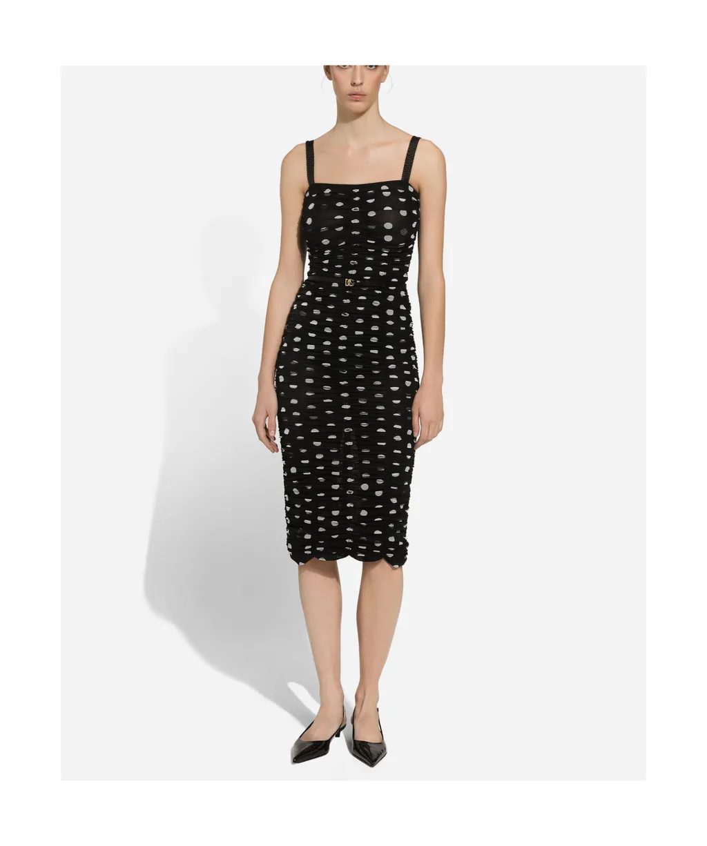 Square Neck Ruched Dress