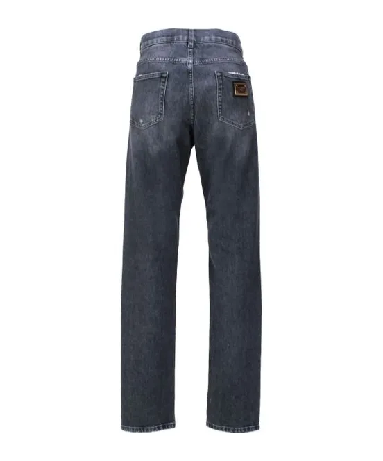 Straight Leg Distressed Jeans