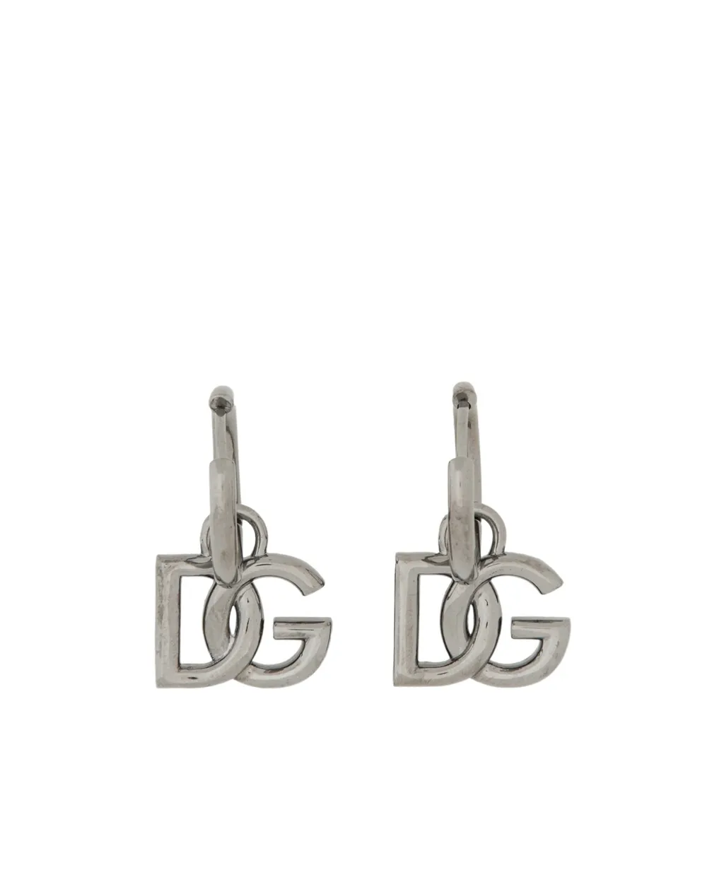 Dg Logo Pendant Hoop Earrings