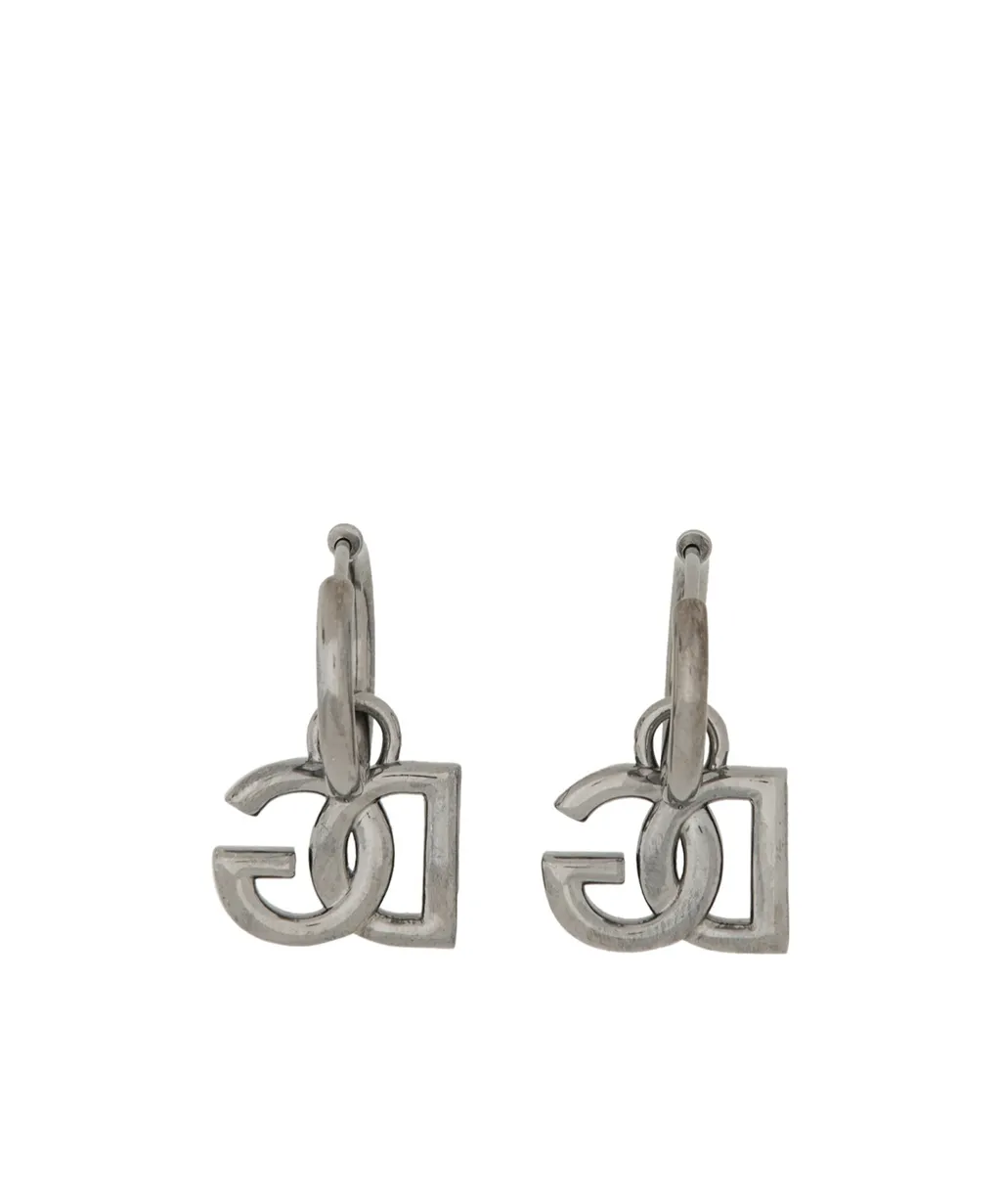 Dg Logo Pendant Hoop Earrings
