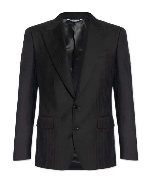 Herringbone Single-Breasted Blazer