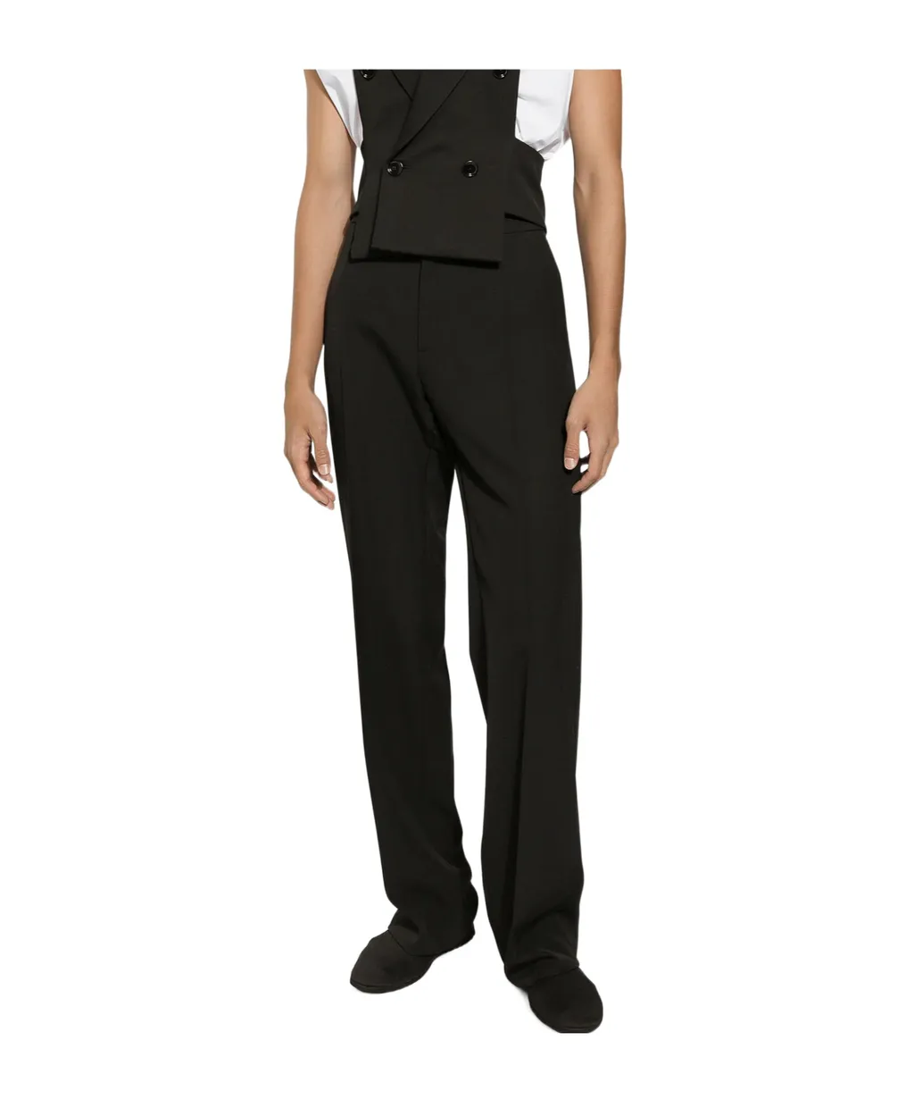Virgin Wool Straight-Leg Trousers