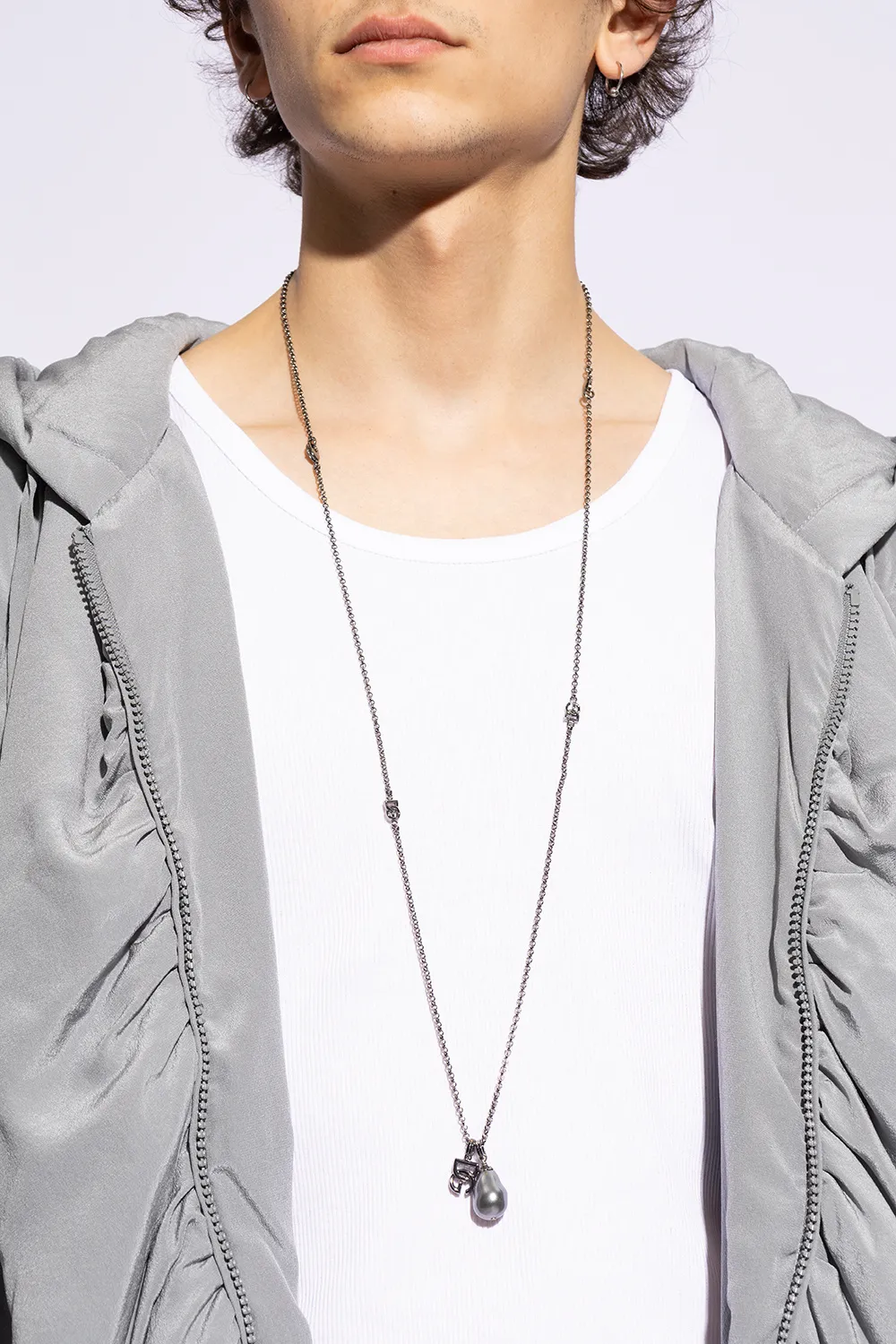 Dg Logo Teardrop Necklace