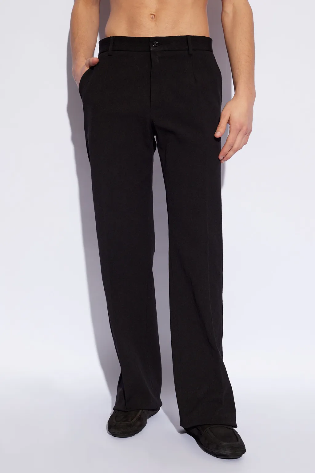 Pressed Crease Straight Leg Trousers