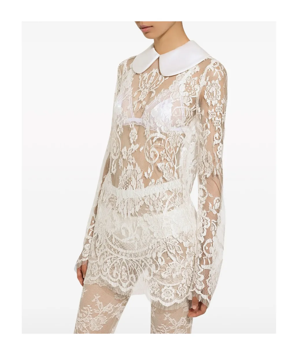 Satin Neck Mini Lace Dress