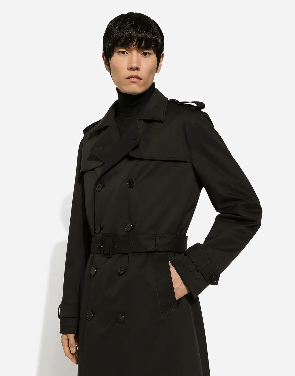 Belted Double-Breasted Trench Coat