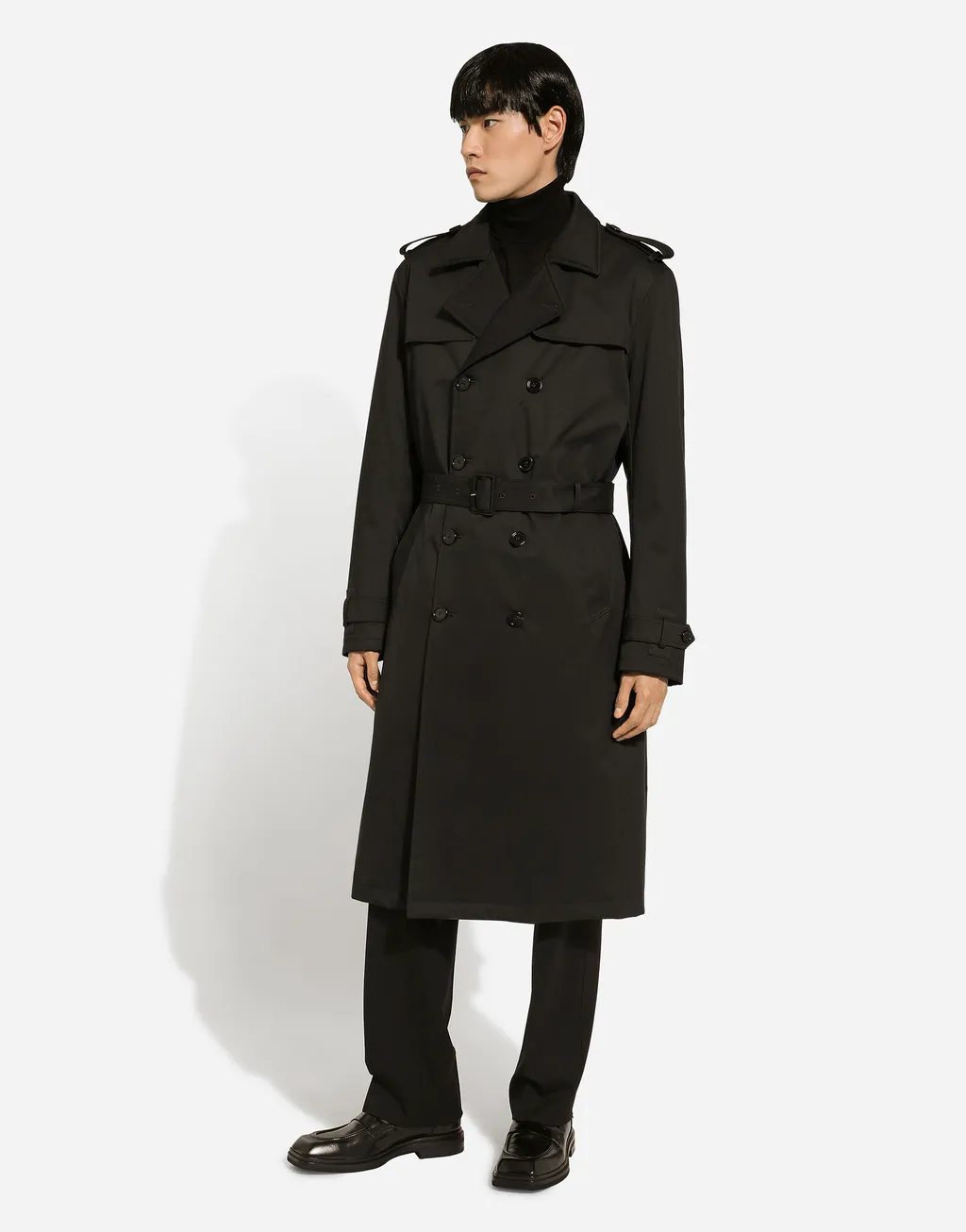 Belted Double-Breasted Trench Coat
