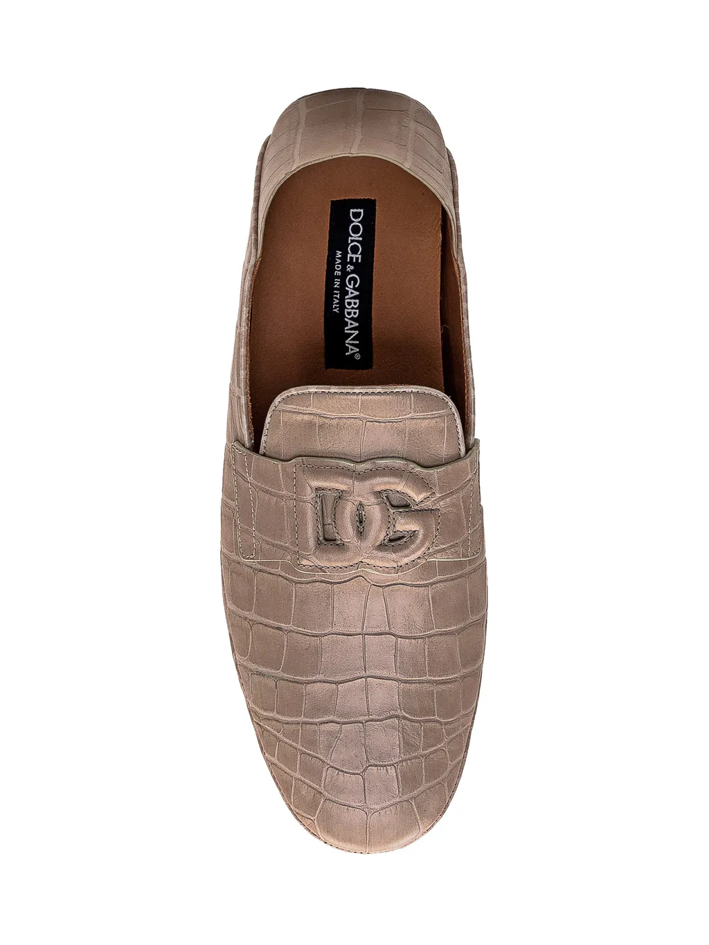Dg Logo Embossed Almond Toe Loafers