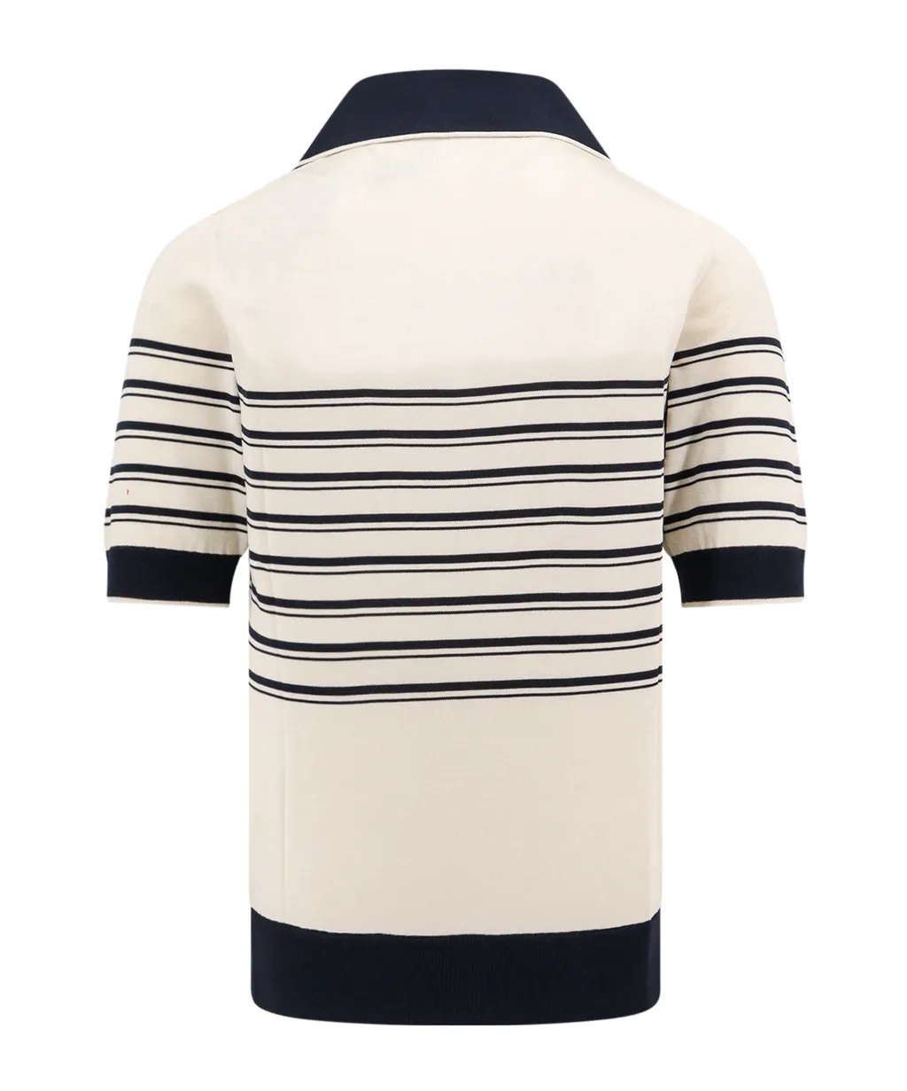 Logo Embroidered Knitted Polo Shirt