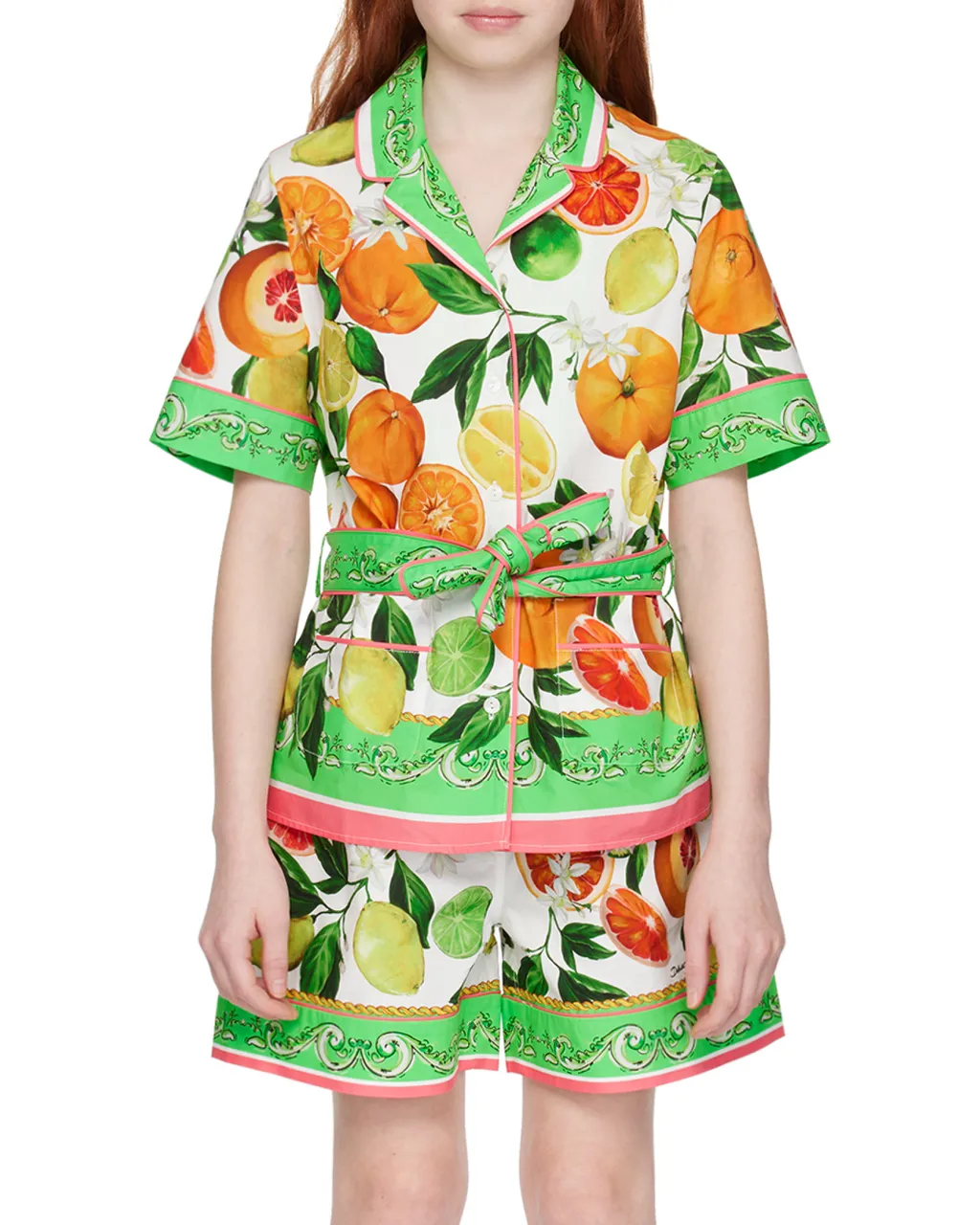 Lemon & Orange-Print Cotton Shirt