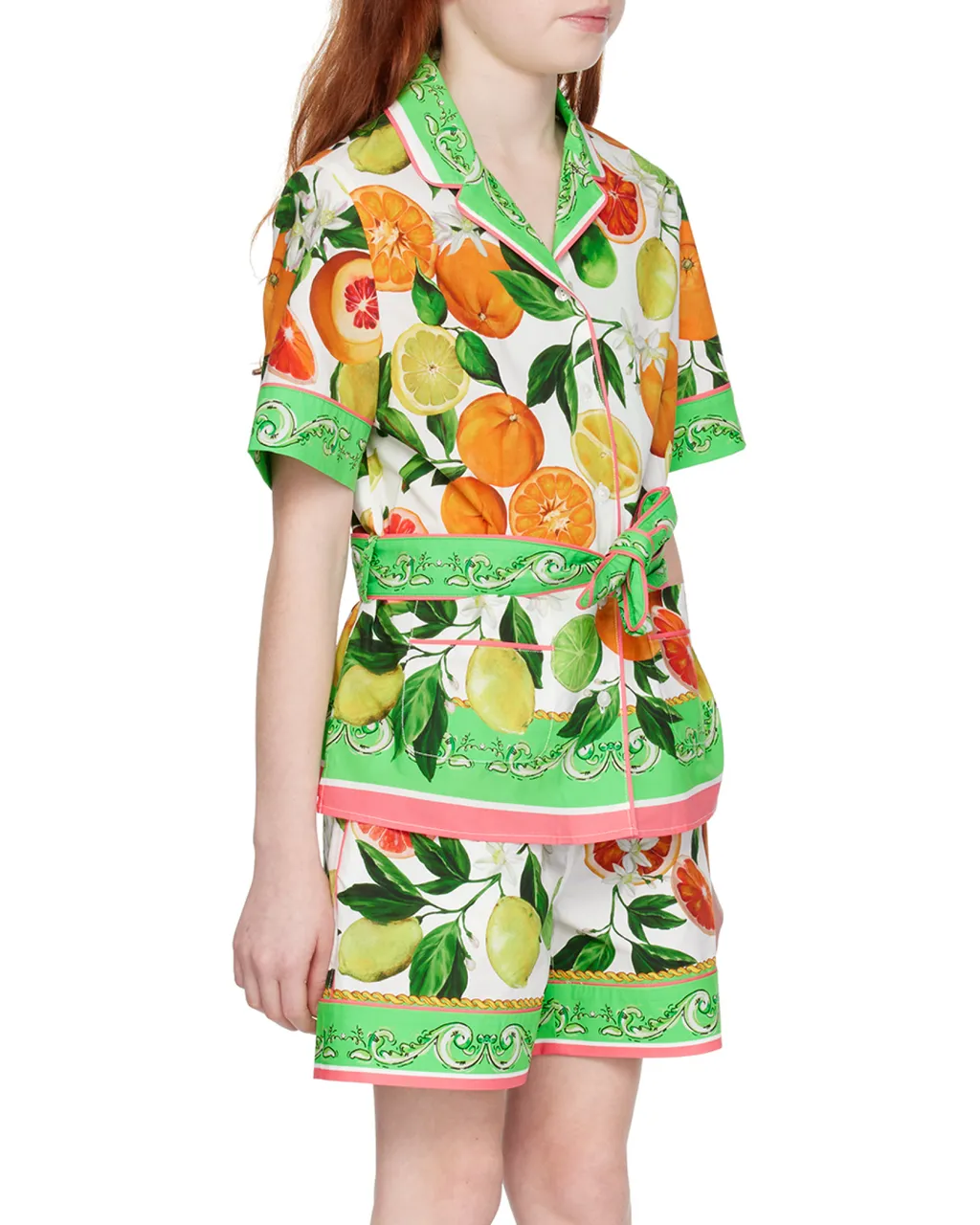 Lemon & Orange-Print Cotton Shirt