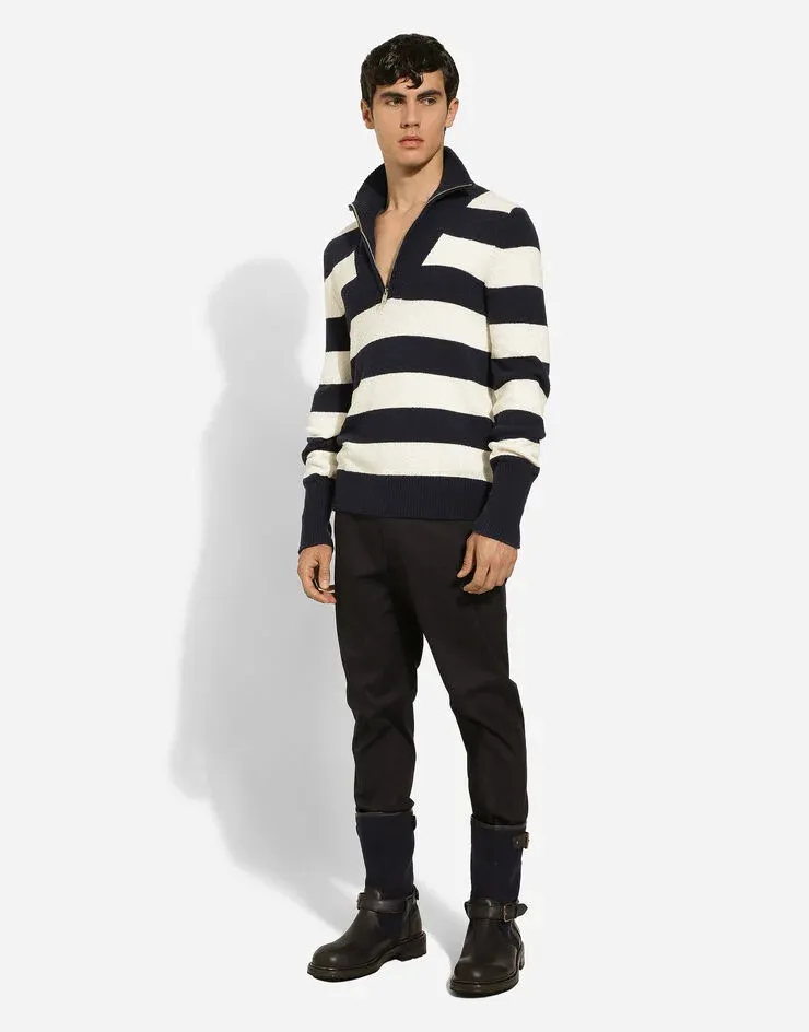 High Neck Half-Zip Knitted Jumper