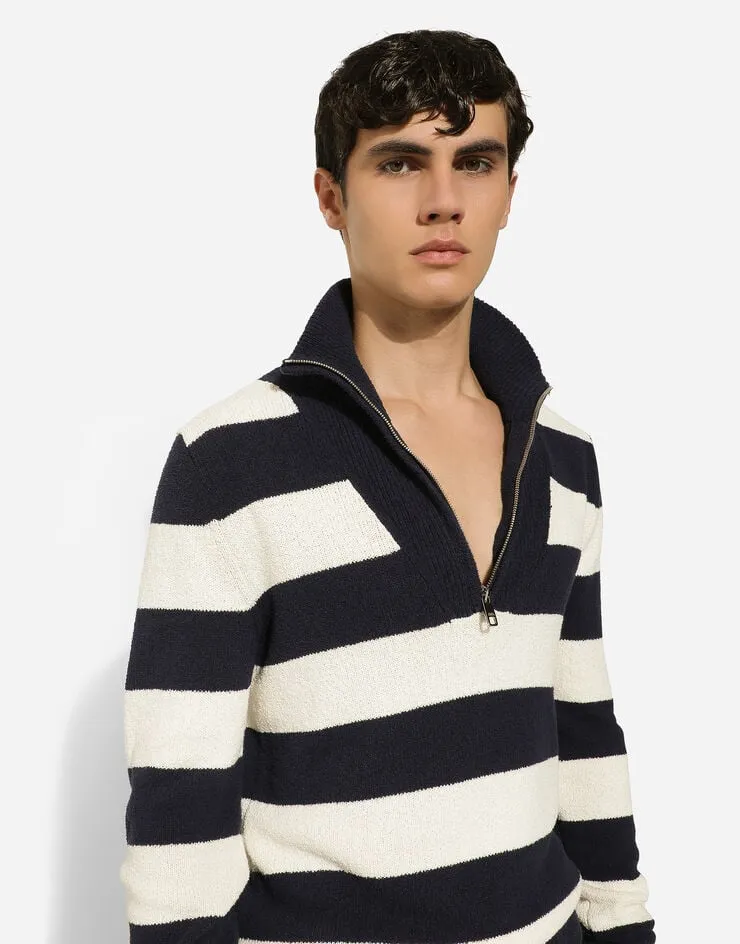 High Neck Half-Zip Knitted Jumper