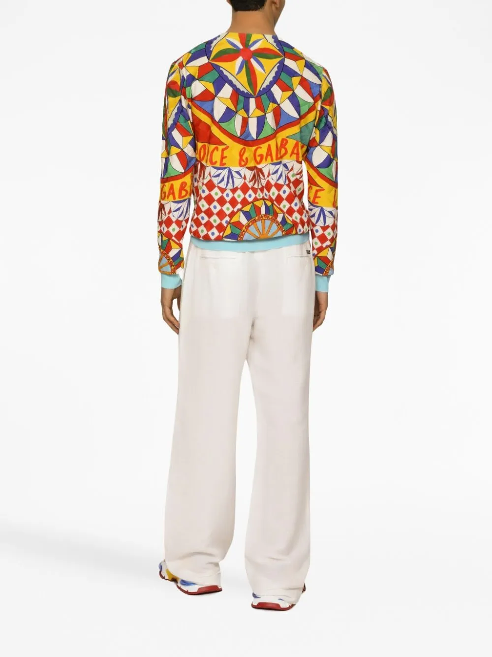 Geometric-Printed Crewneck T-Shirt