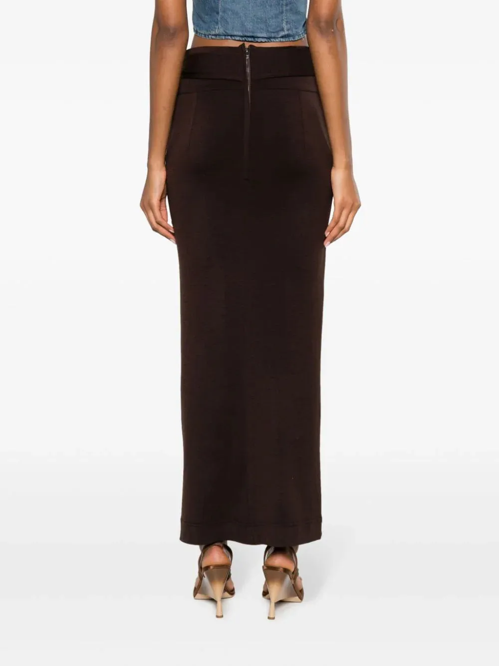 Belted Waist Maxi Skirt