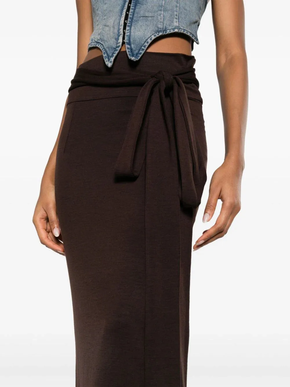 Belted Waist Maxi Skirt
