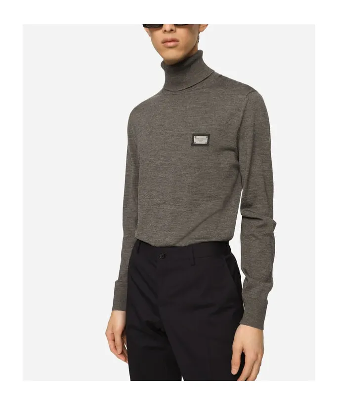 Logo Engraved Roll-Neck Jumper
