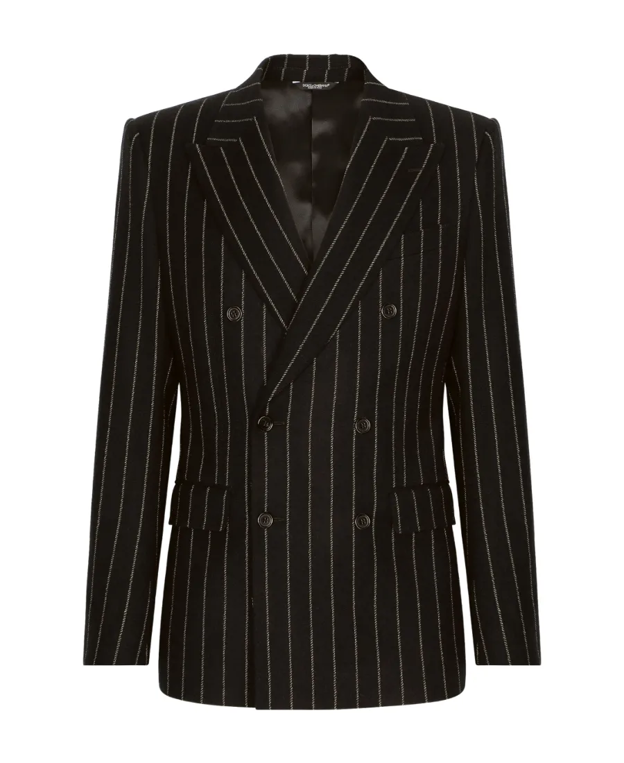 Striped Double-Breasted Blazer