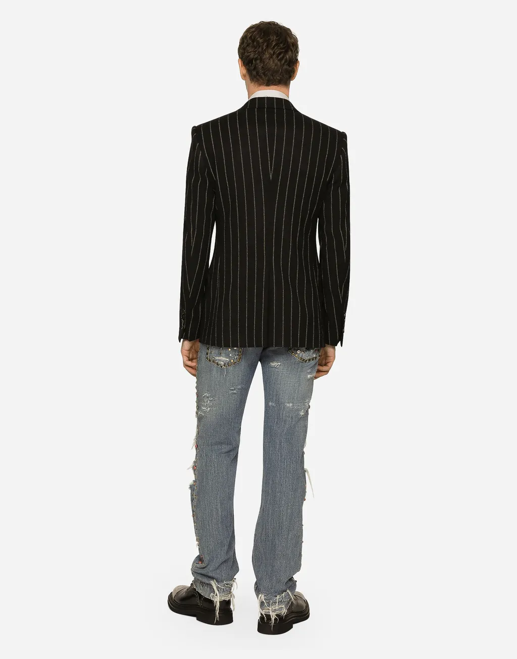 Striped Double-Breasted Blazer