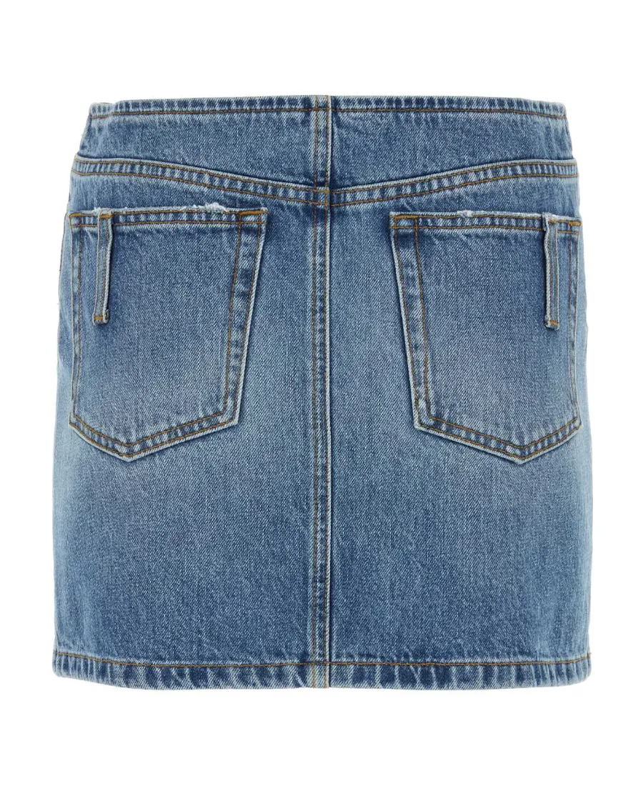 Distressed Mini Denim Skirt