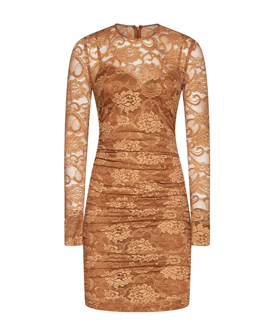 Lace Semi Sheer Mini Dress