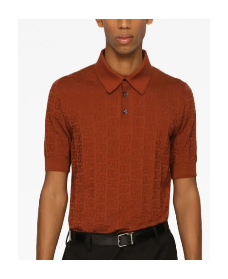 Logo Jacquard Short-Sleeved Polo Shirt