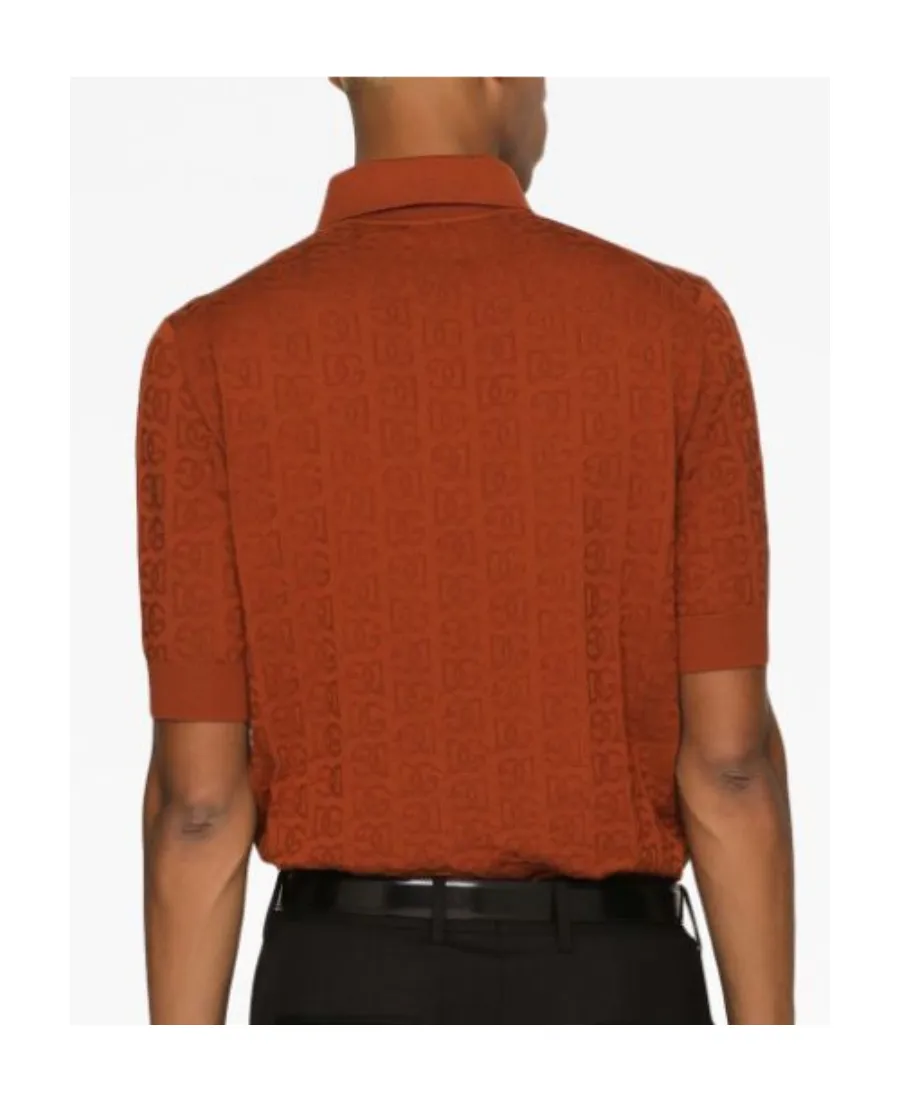 Logo Jacquard Short-Sleeved Polo Shirt