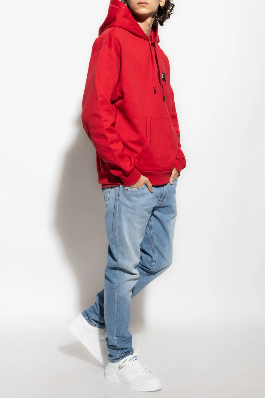 Logo Plaque Drawstring Hoodie