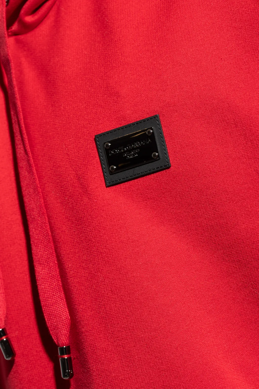 Logo Plaque Drawstring Hoodie