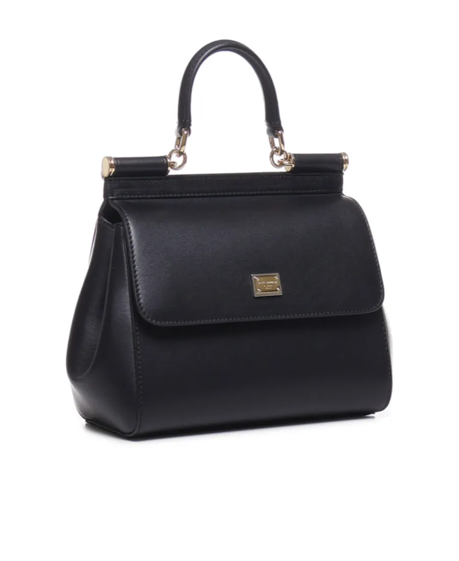 Logo Plaque Foldover Top Tote Bag