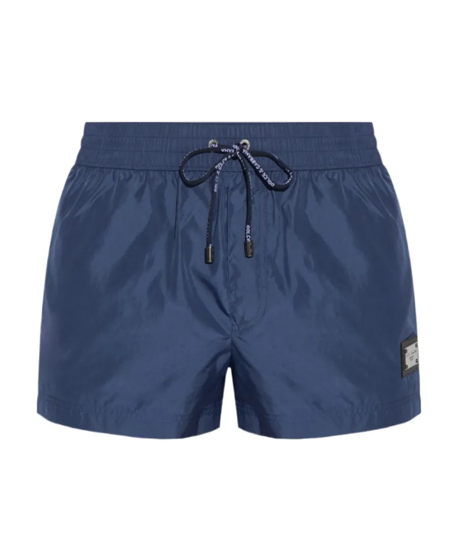 Logo-Plaque Drawstring Swim Shorts