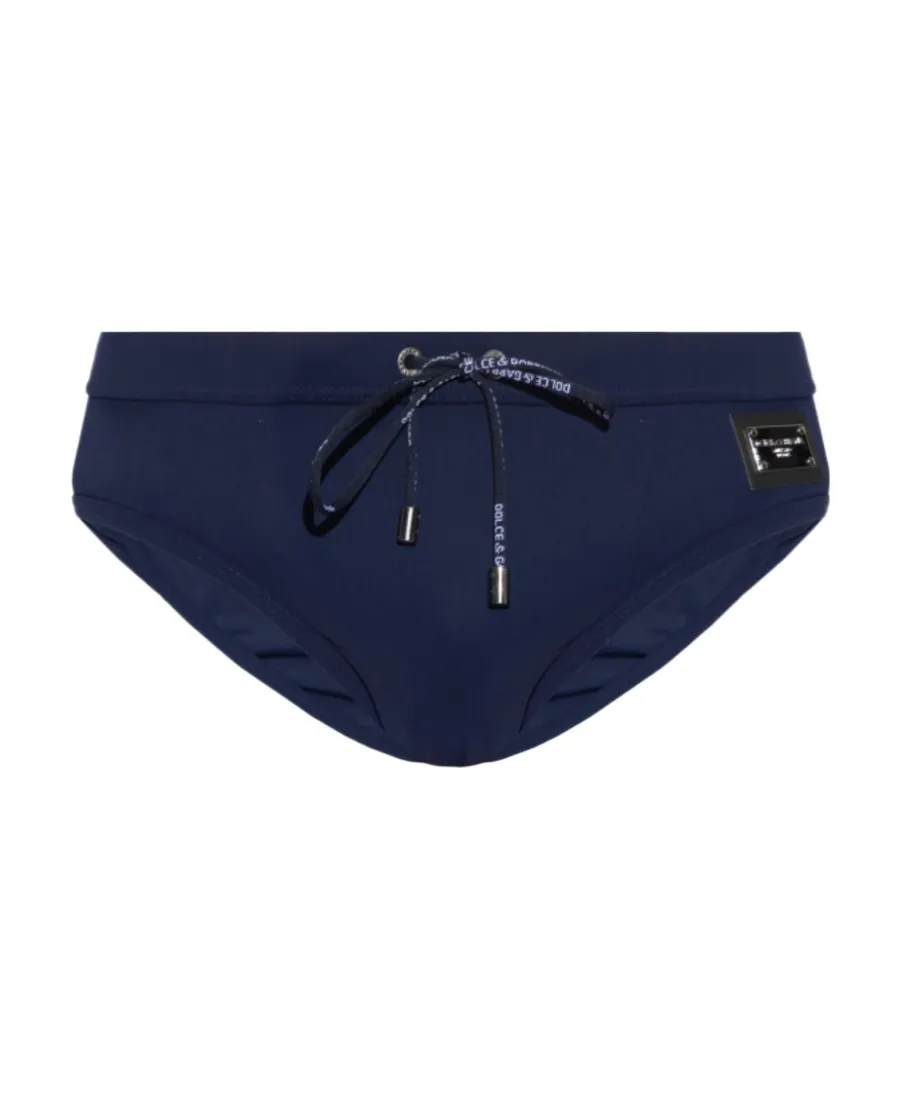 Logo Patch Drawstring Swim Shorts