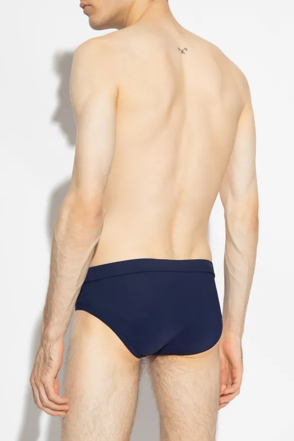 Logo Patch Drawstring Swim Shorts