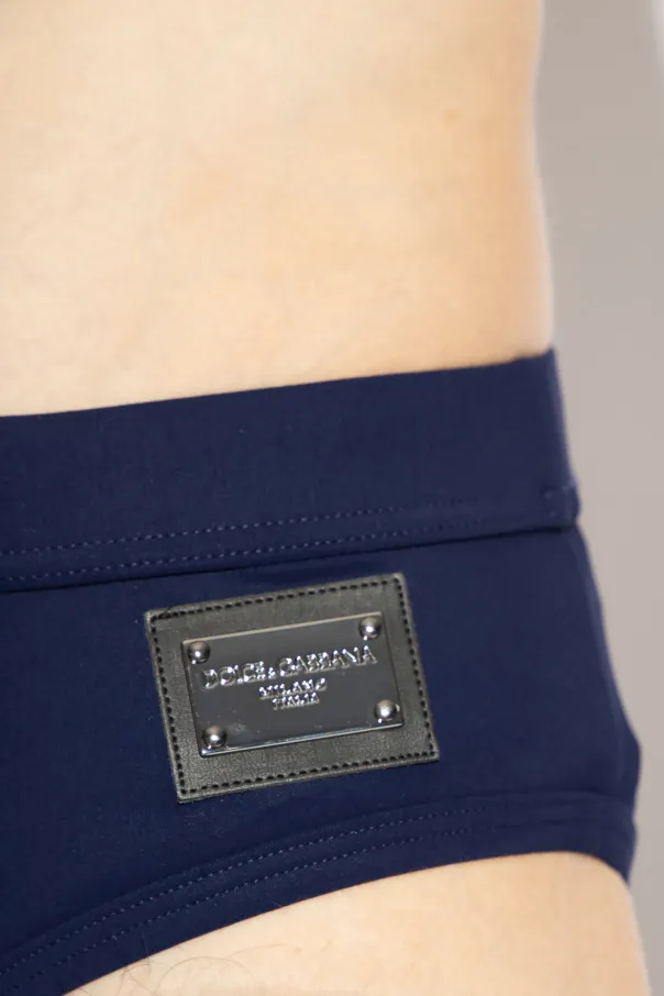 Logo Patch Drawstring Swim Shorts