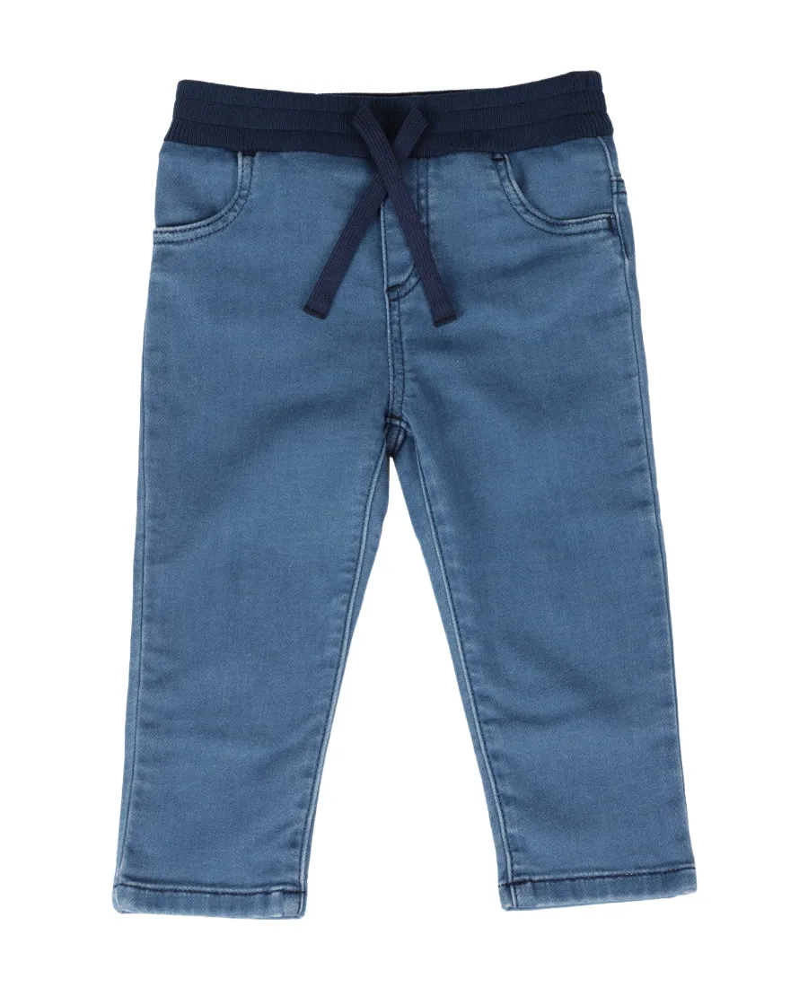 Drawstring-Waist Cotton-Blend Jeans