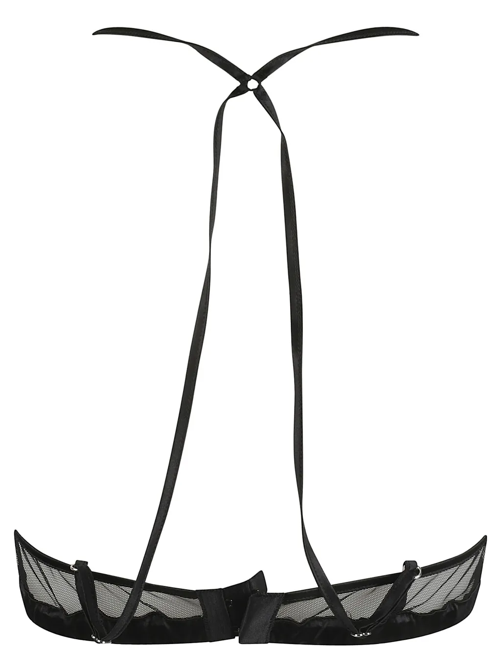 Panelled Tulle Satin Bra