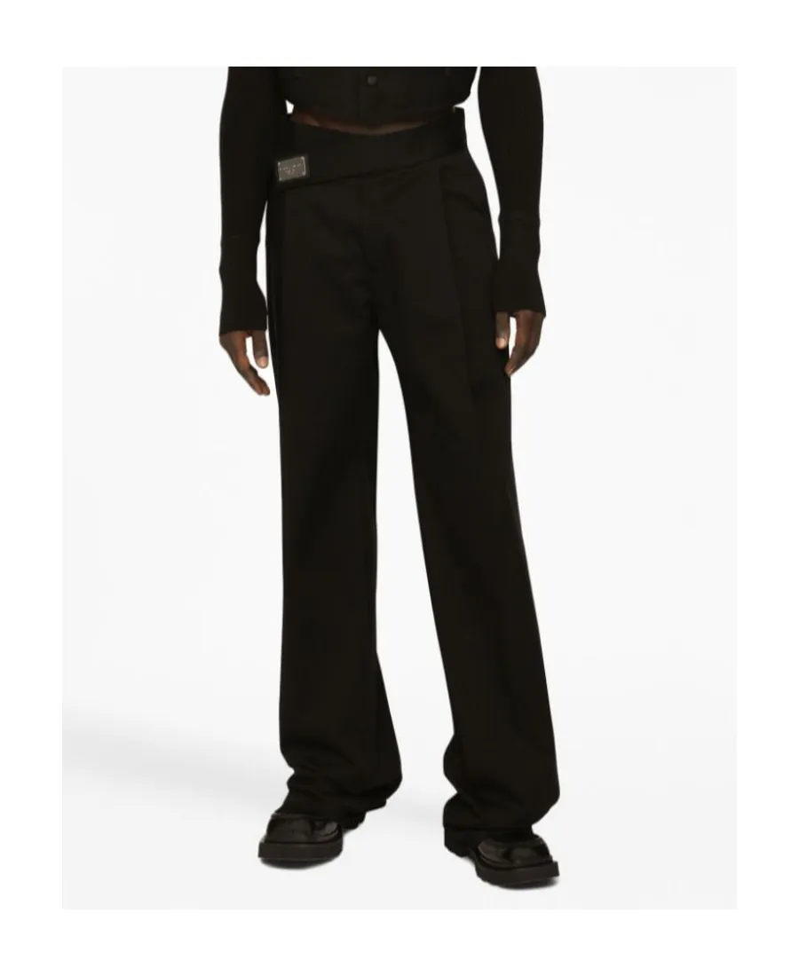 Logo Plaque Cotton Trousers