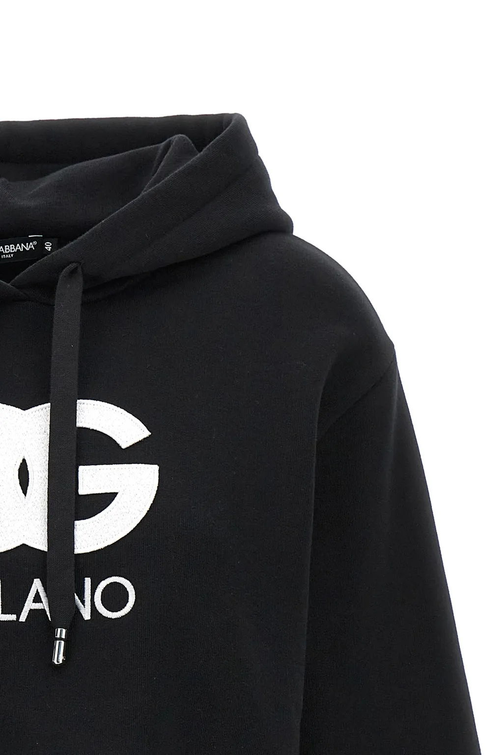 Logo Embroidered Drawstring Hoodie