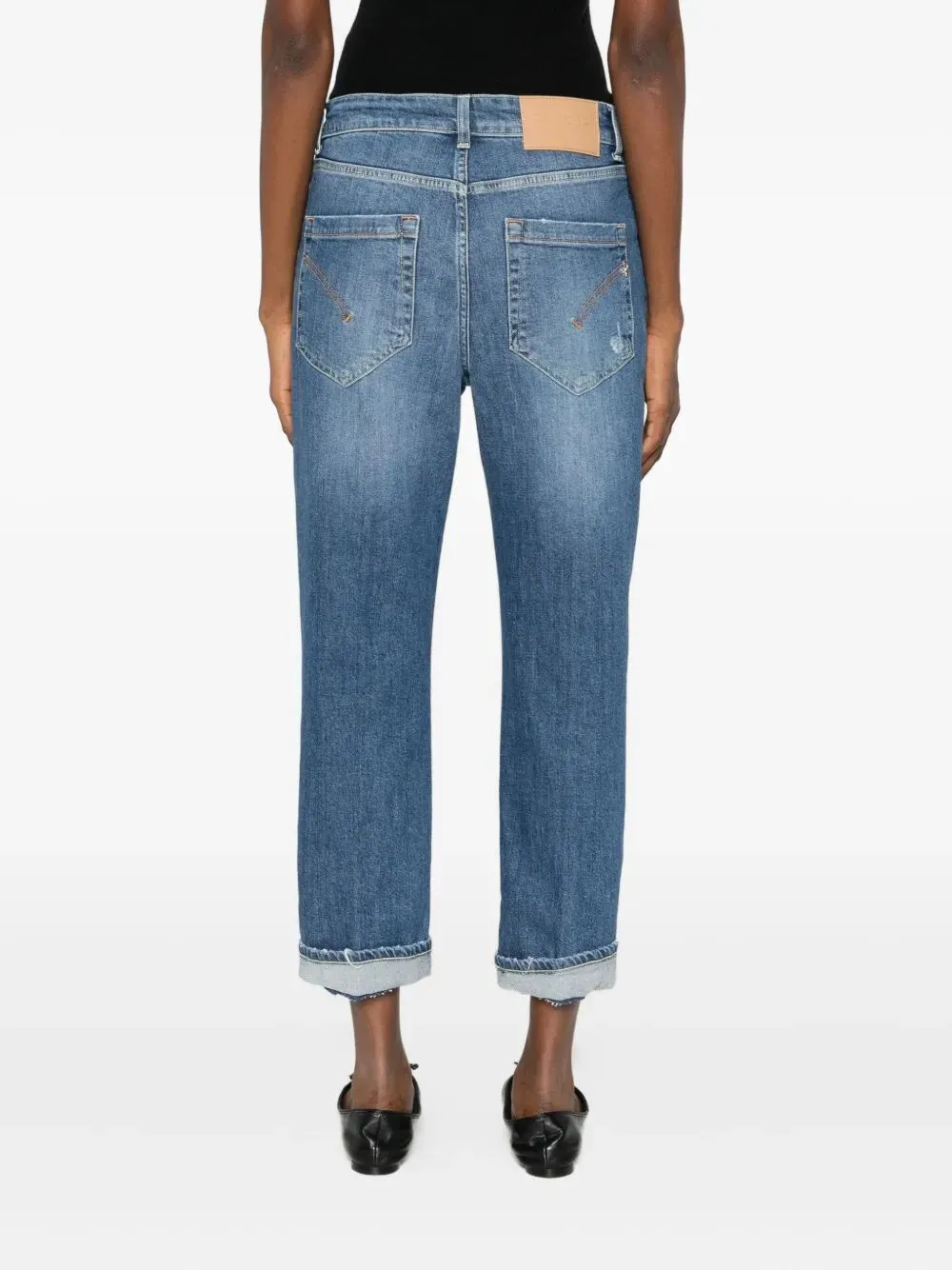 Buttoned Distressed Denim
