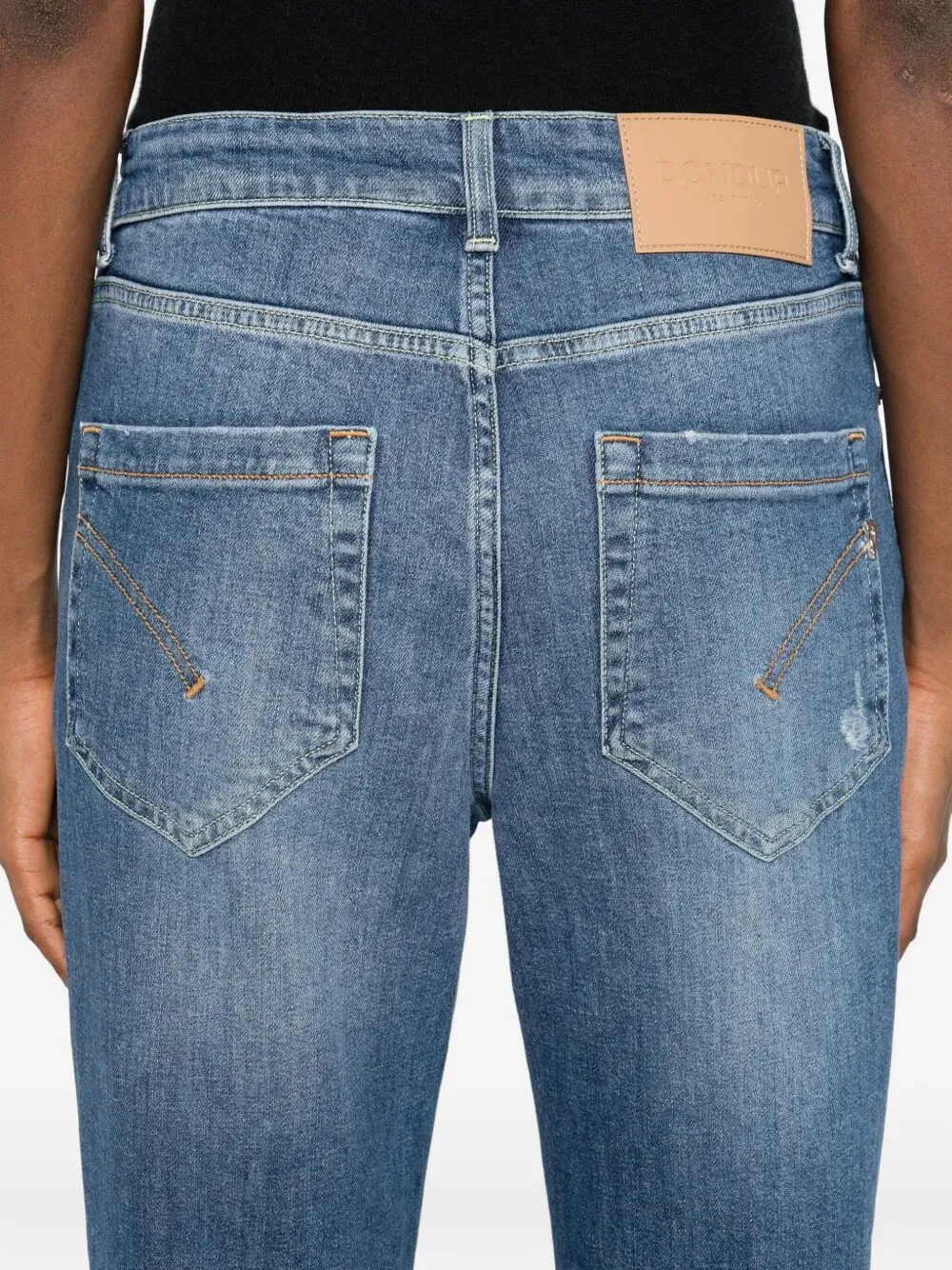 Buttoned Distressed Denim