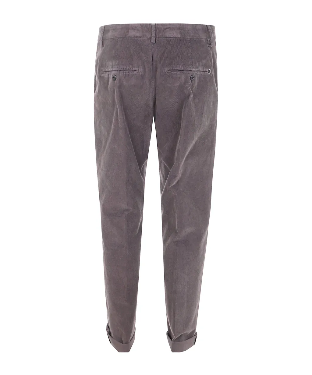 Corduroy Straight Leg Cuffed Trousers