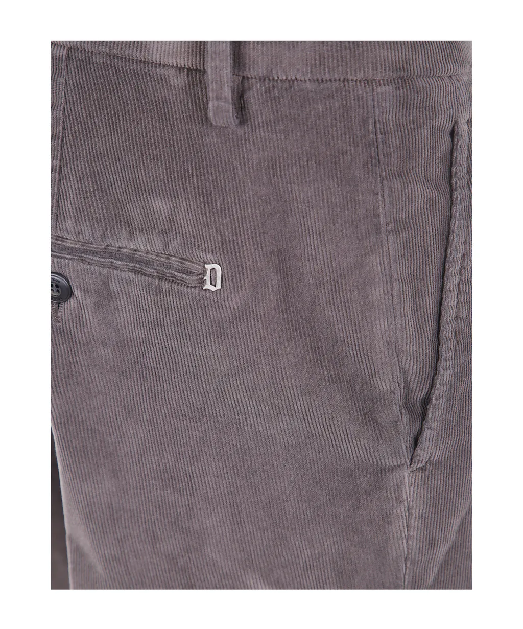 Corduroy Straight Leg Cuffed Trousers