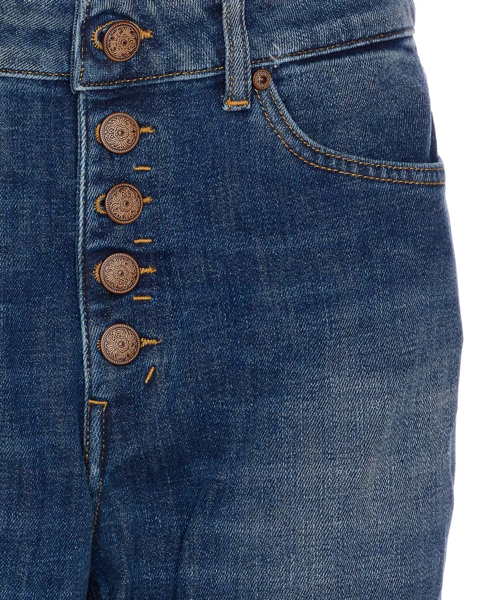 Button-Fly Stretch Jeans