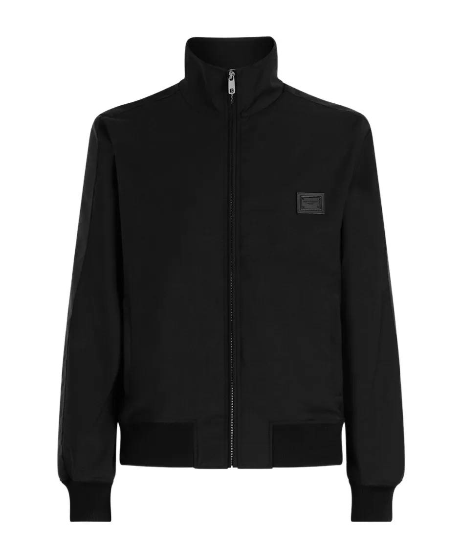 Logo-Patch Zip-Up Bomber Jacket