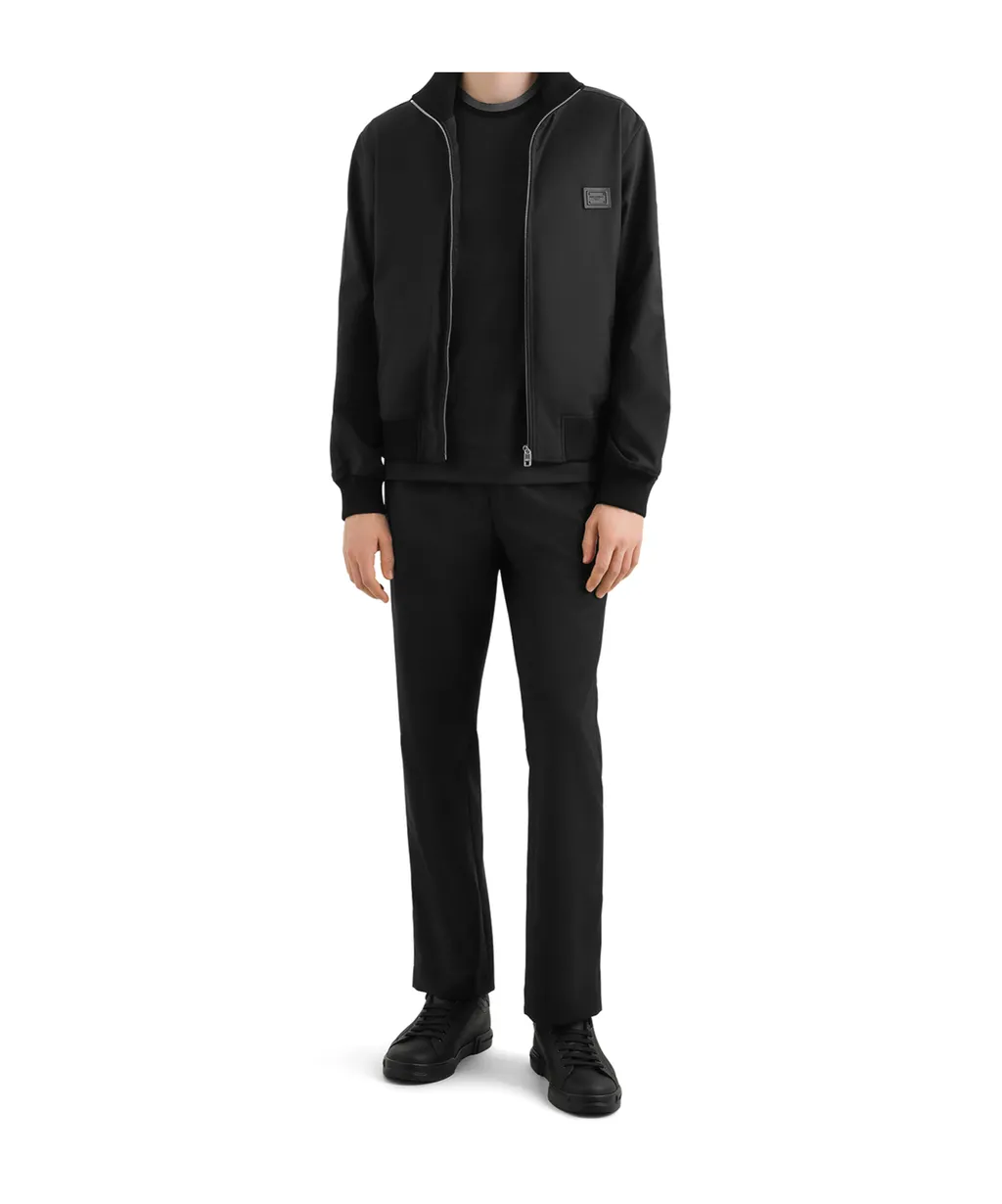 Logo-Patch Zip-Up Bomber Jacket
