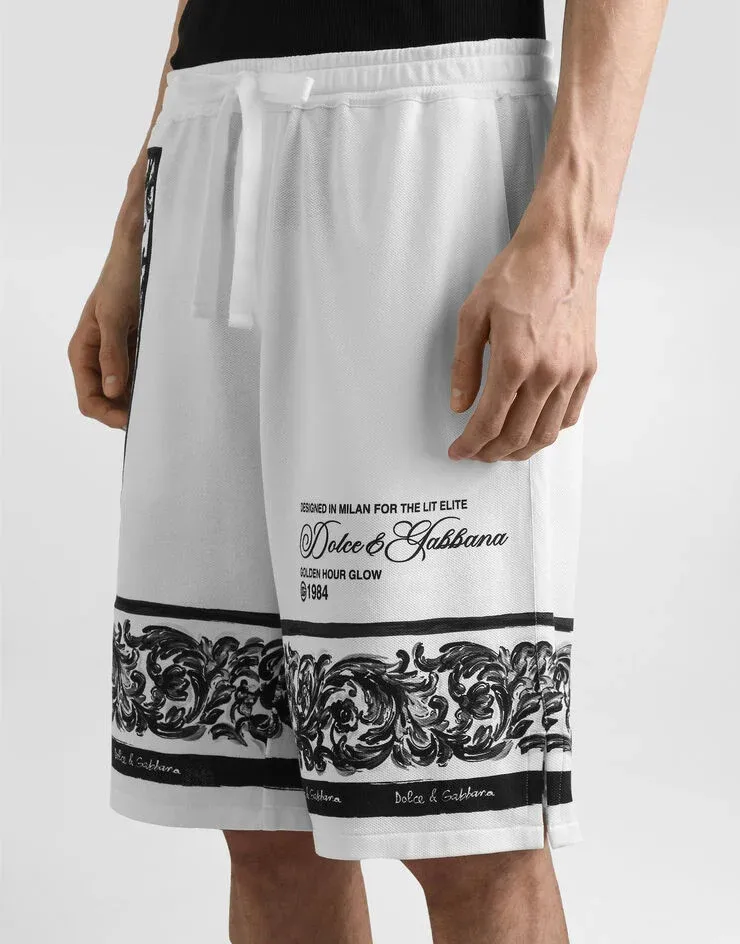 Logo-Print Cotton Shorts