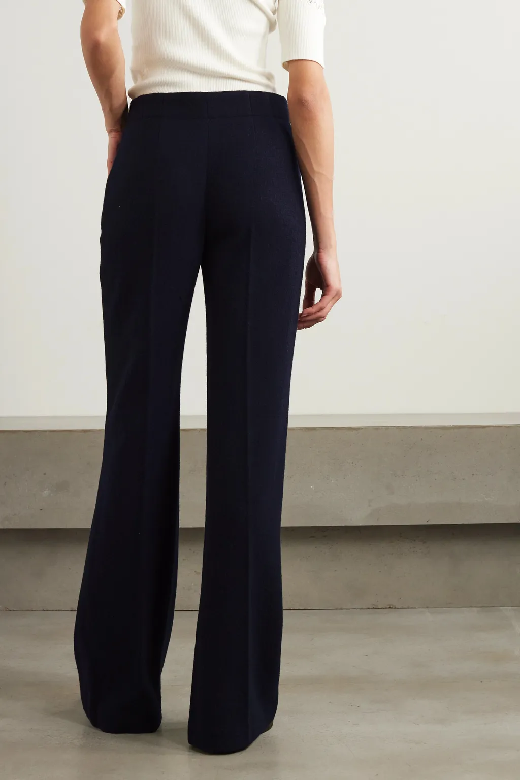 Side-Zip Flared Trousers